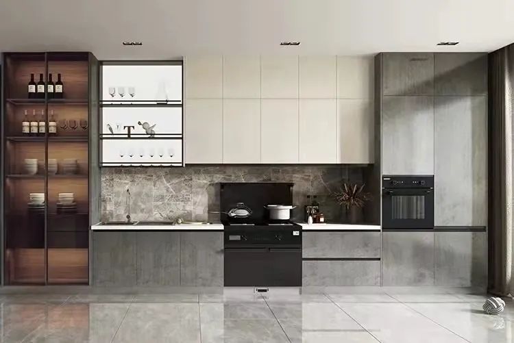 通透個性的現(xiàn)代簡約廚房，帥豐集成灶也能輕松駕馭