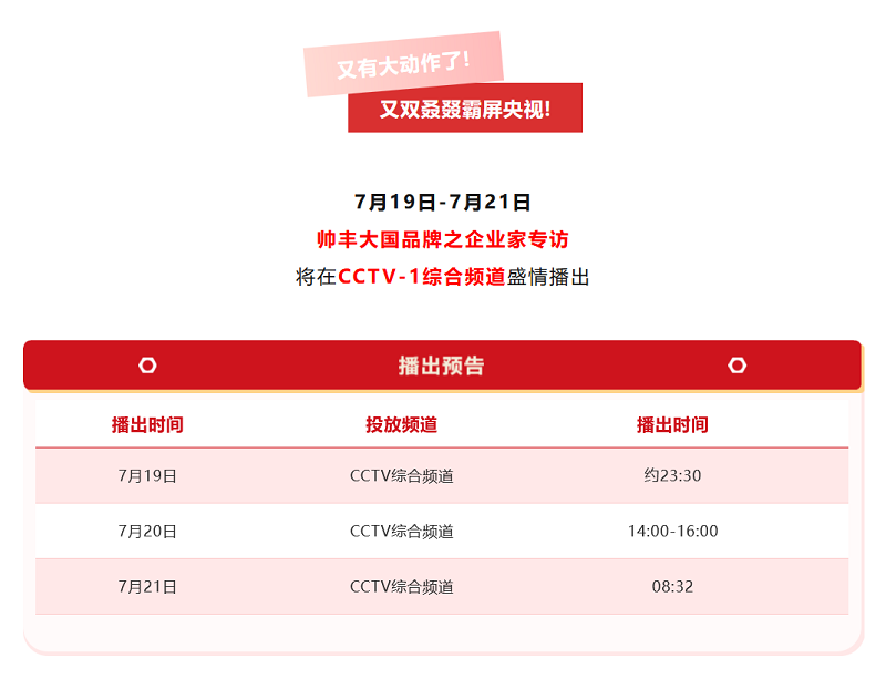 帥豐電器再度霸屏央視，大國品牌，“豐”華正茂