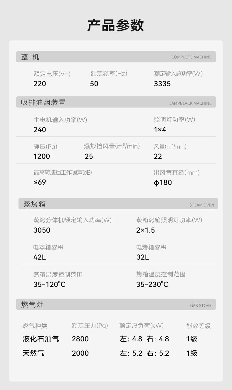 帥豐天機3蒸烤獨立（黑）集成灶