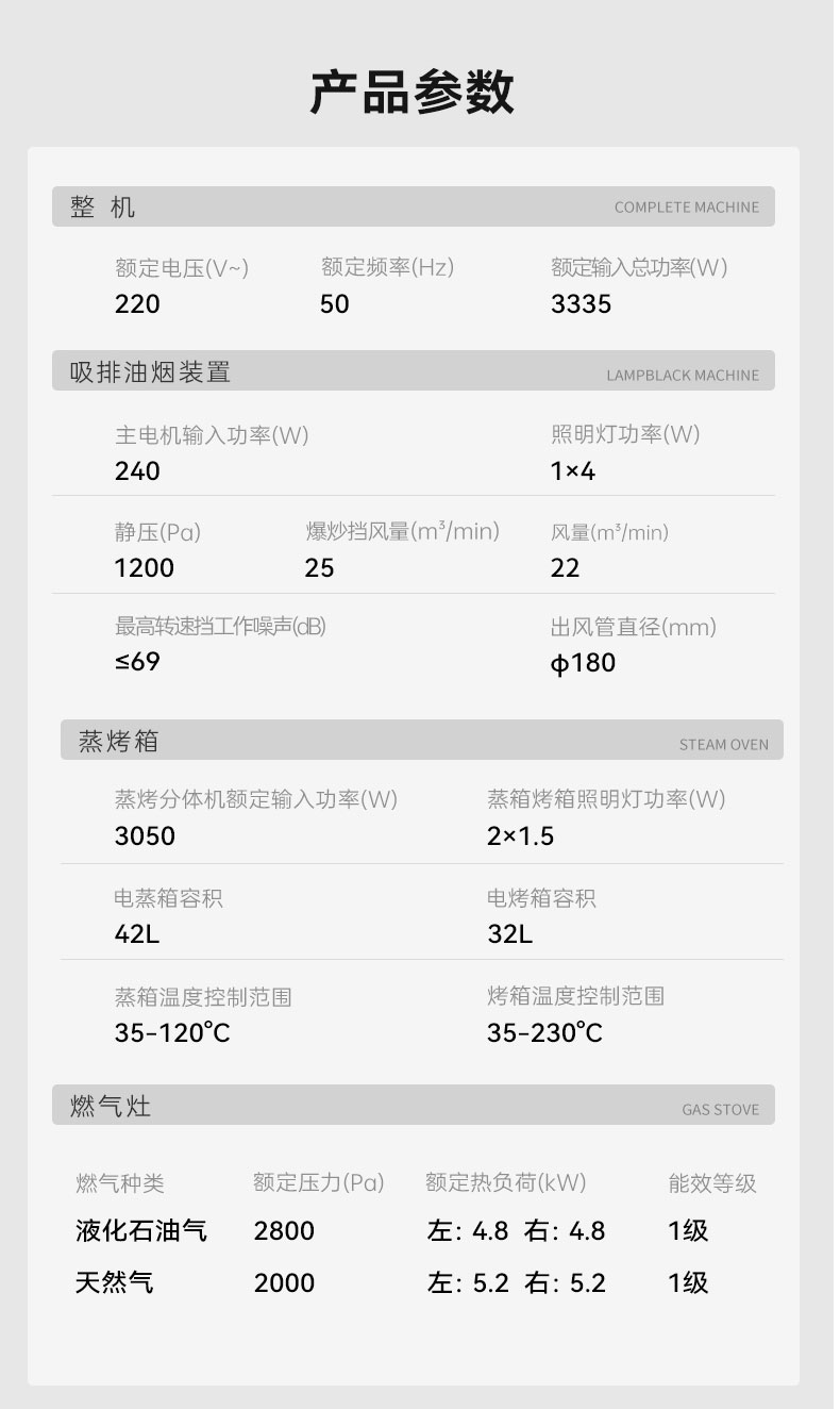 帥豐天機3蒸烤獨立（白）集成灶
