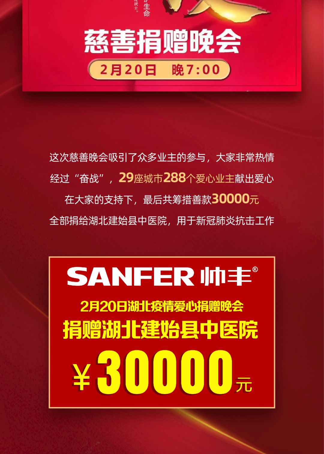 湖北經(jīng)銷商在行動，聯(lián)手業(yè)主為家鄉(xiāng)獻(xiàn)愛心