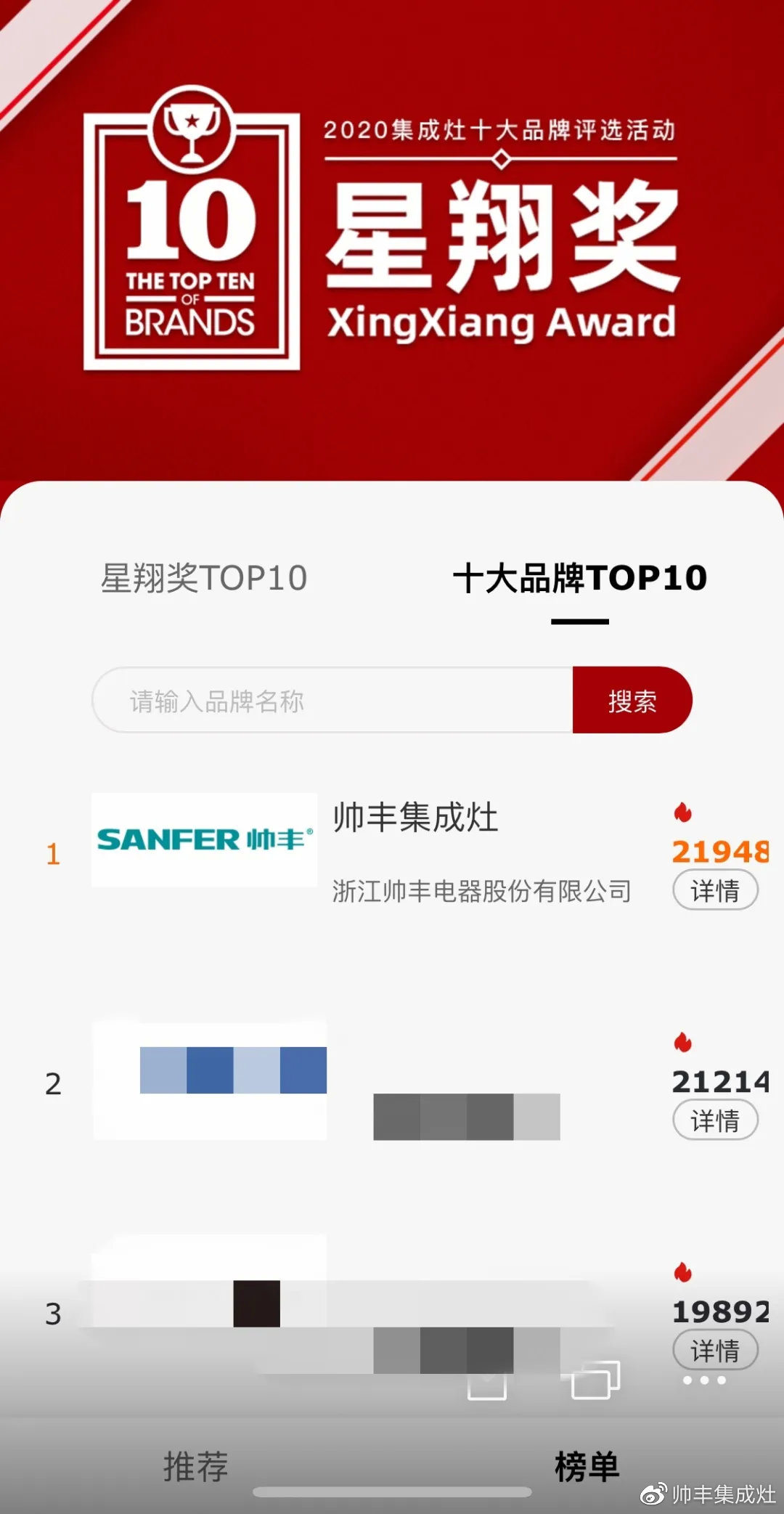 2020集成灶十大品牌即將揭榜，期待帥豐好成績(jī)！